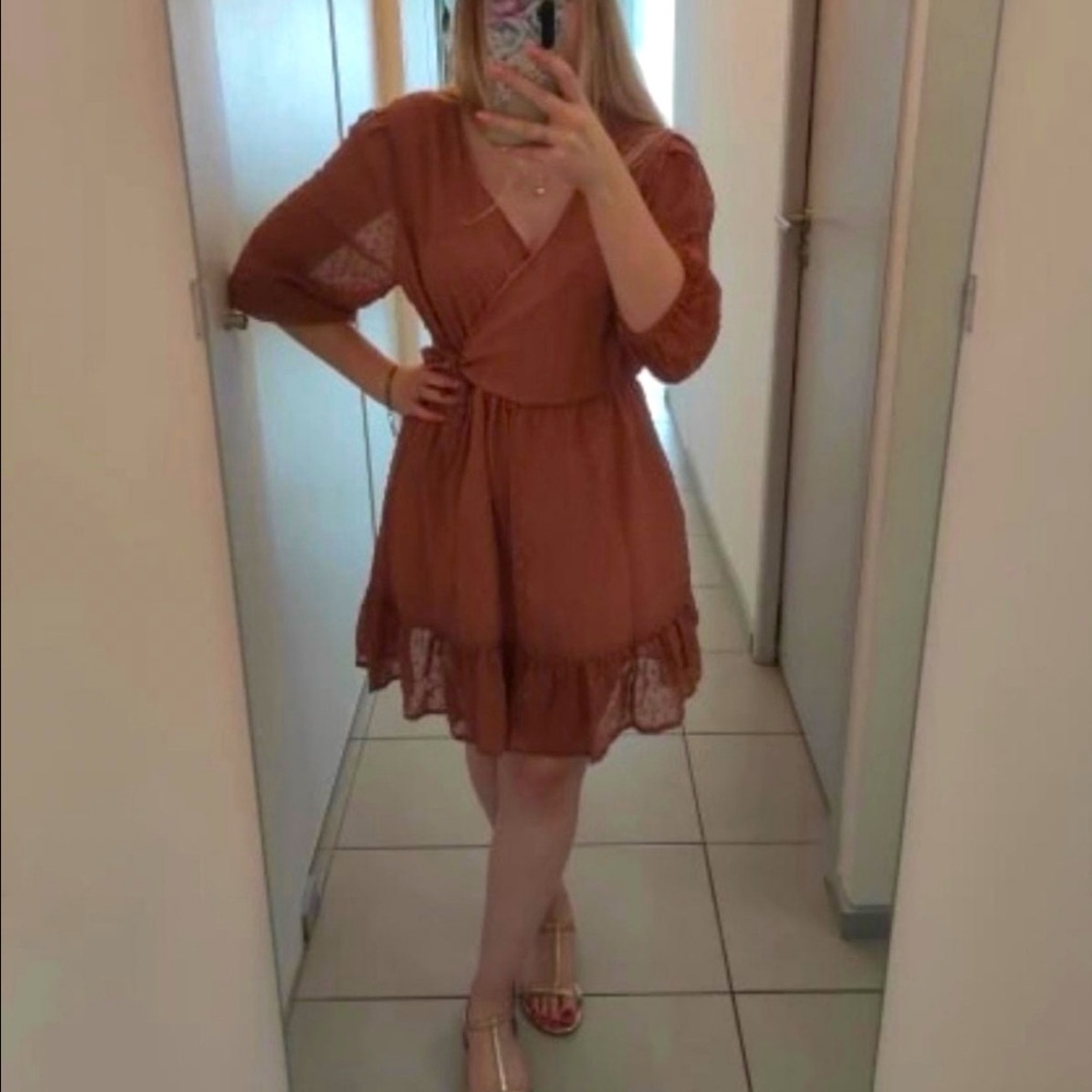 Ruffled Lace Chiffon Boho Dress